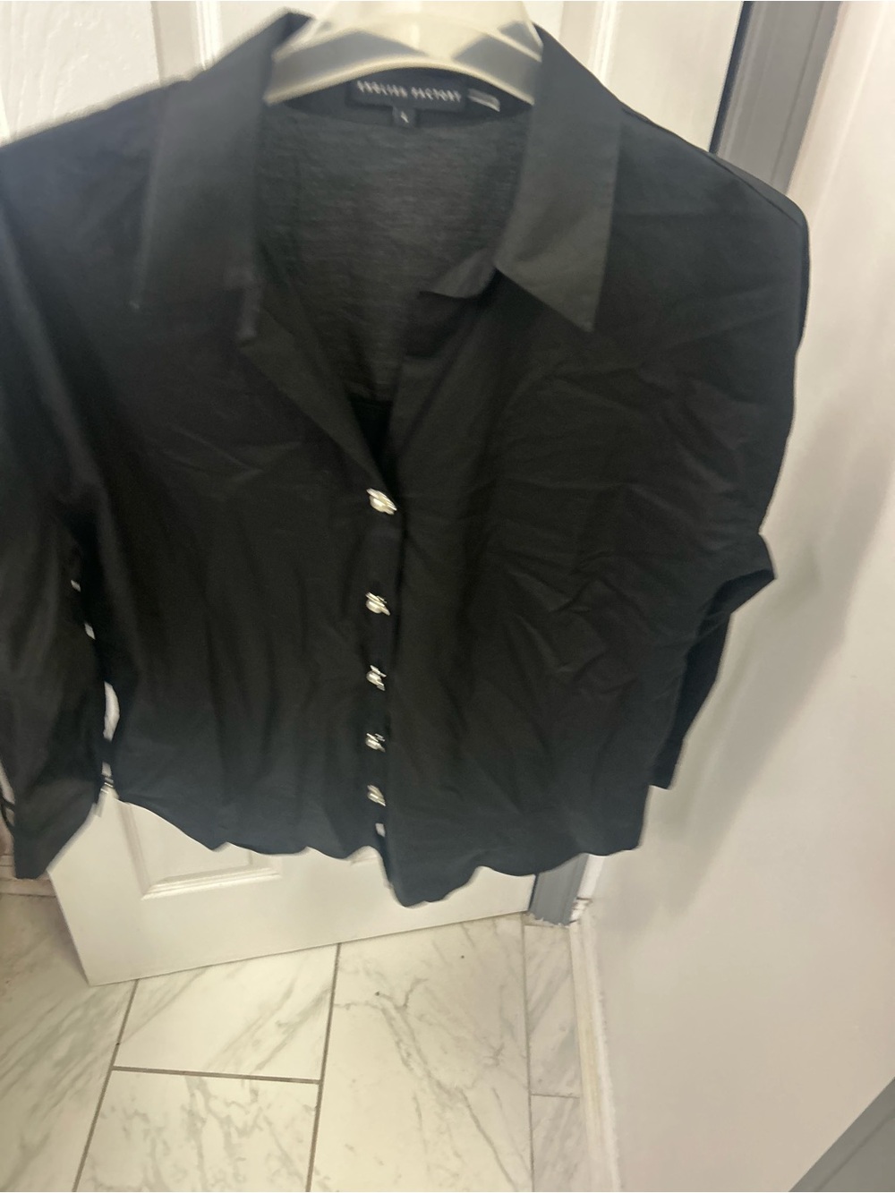 NWOT ENGLISH FACTORY rhinestone, pearl button down blouse.